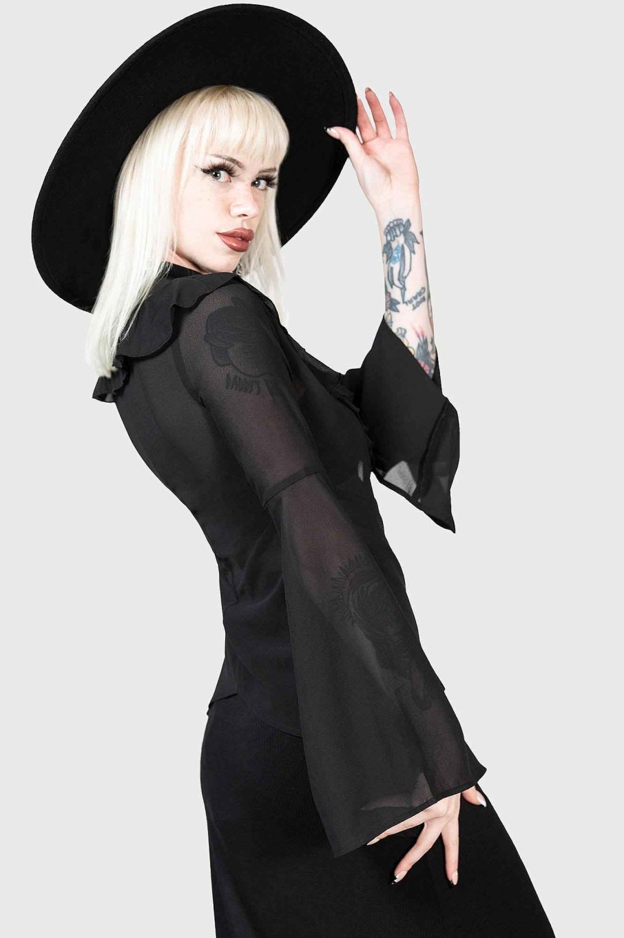 Women KILLSTAR Tops | Valentine'S Heart Blouse Black