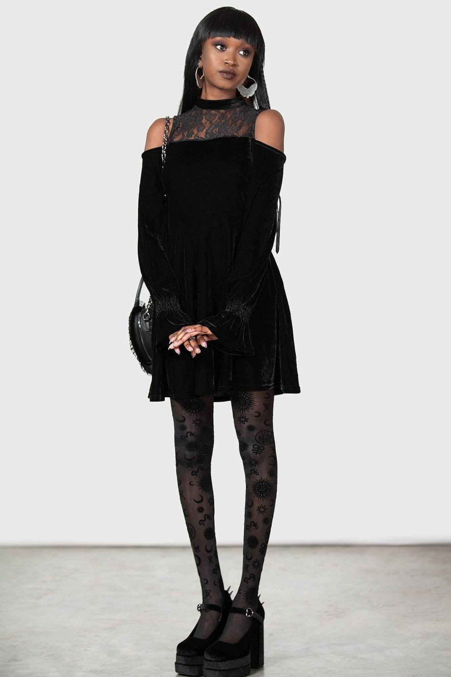 Women KILLSTAR Dresses | Baby Angeles Skater Dress Black