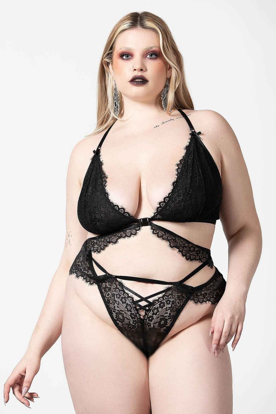 Plus KILLSTAR Intimates | Phantom Lace Panty [Plus] Black