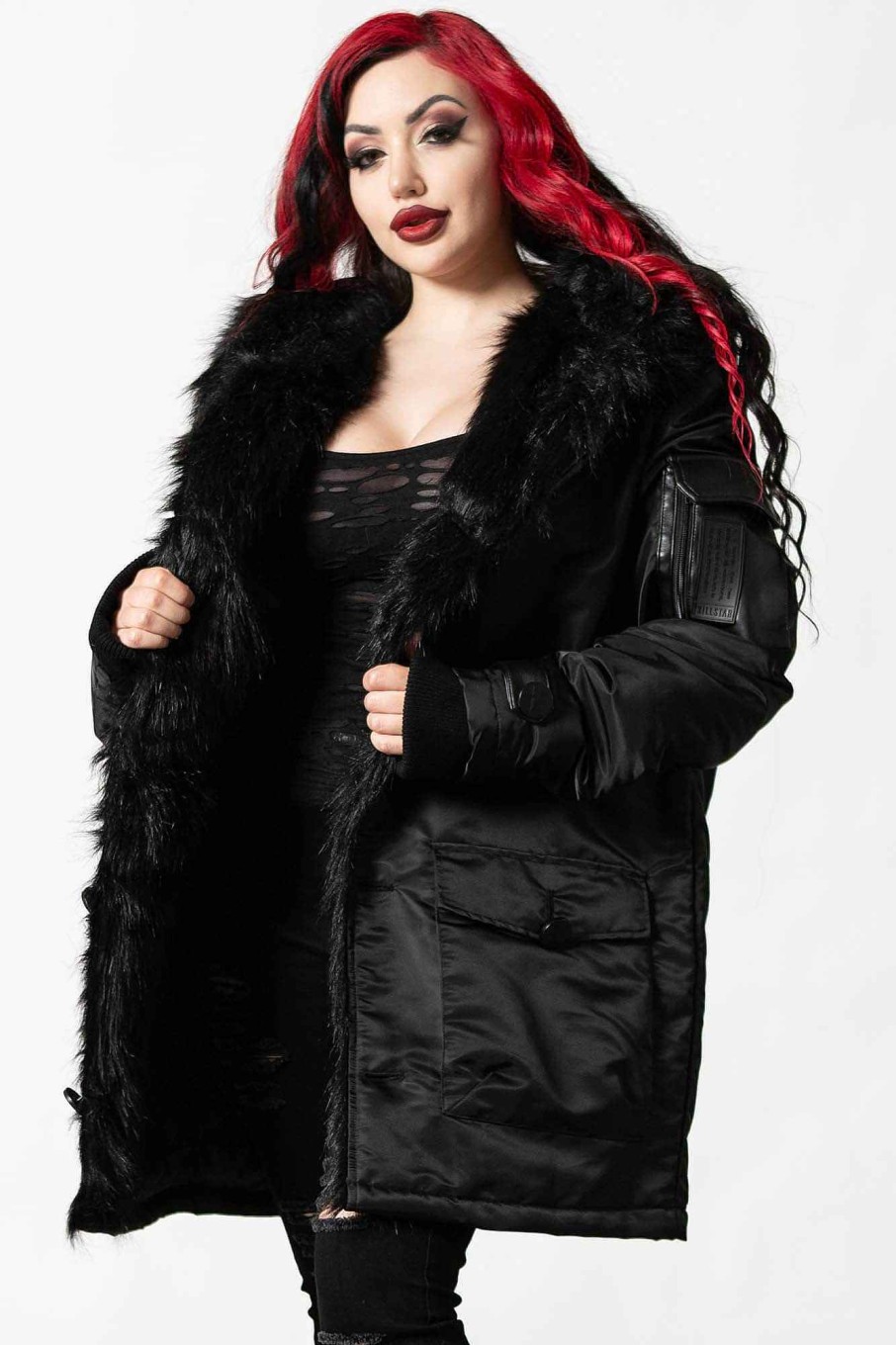 Women KILLSTAR Outerwear | Highway To Hell Parka Jacket Black