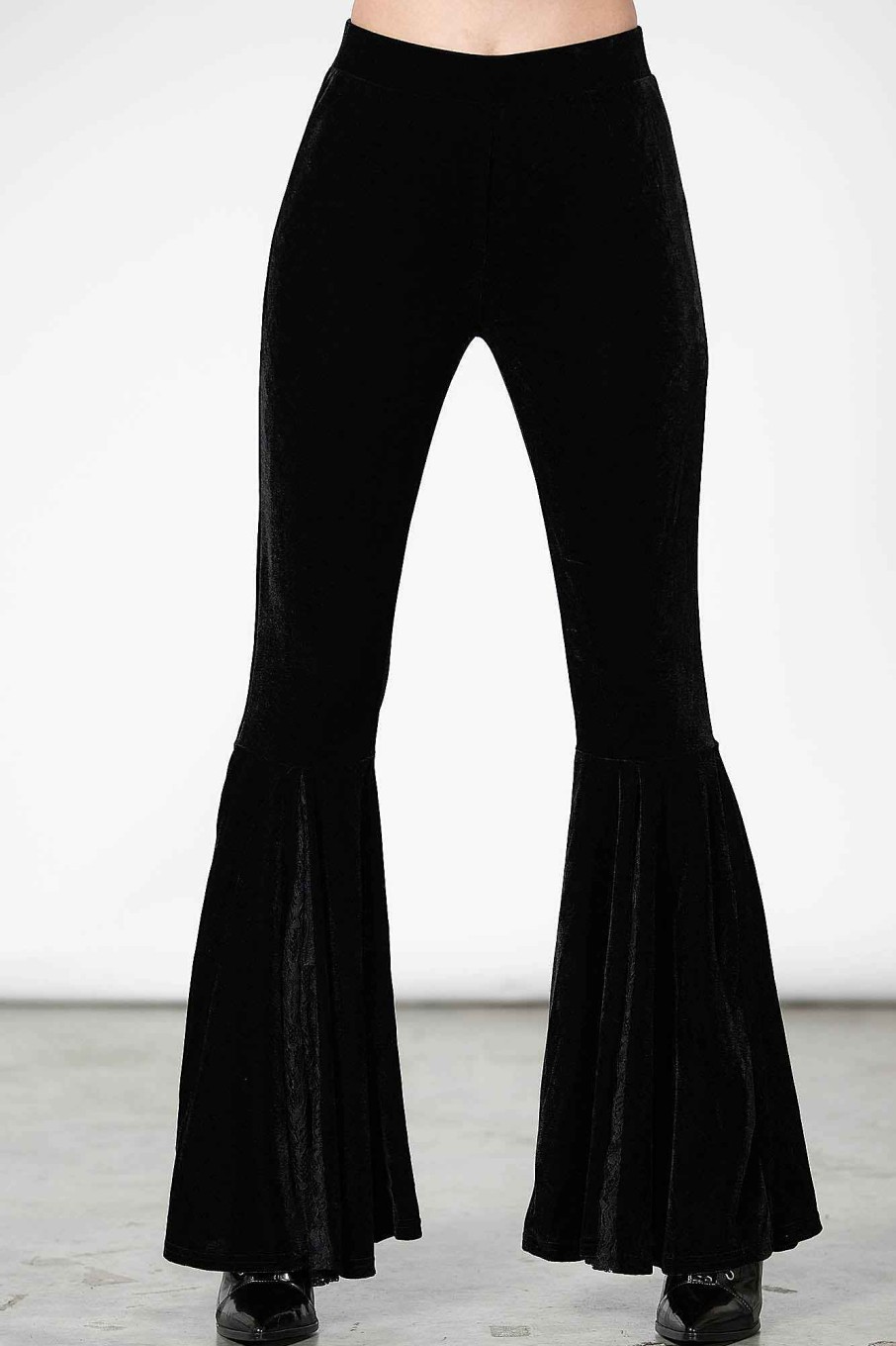 Women KILLSTAR Co-Ords | Marisol Velvet Bell Bottoms Black