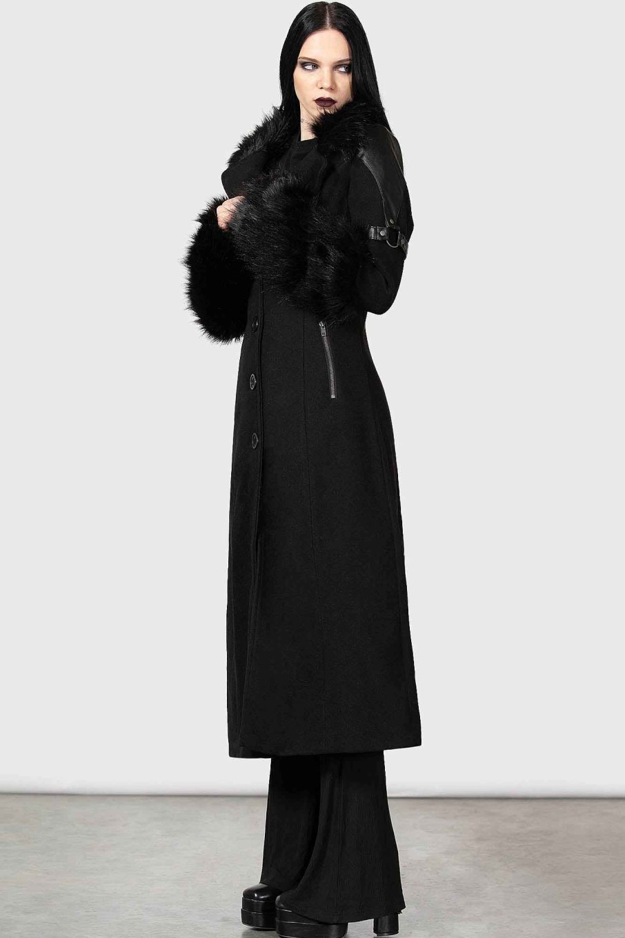 Women KILLSTAR Outerwear | Madame Mayhem Coat Black