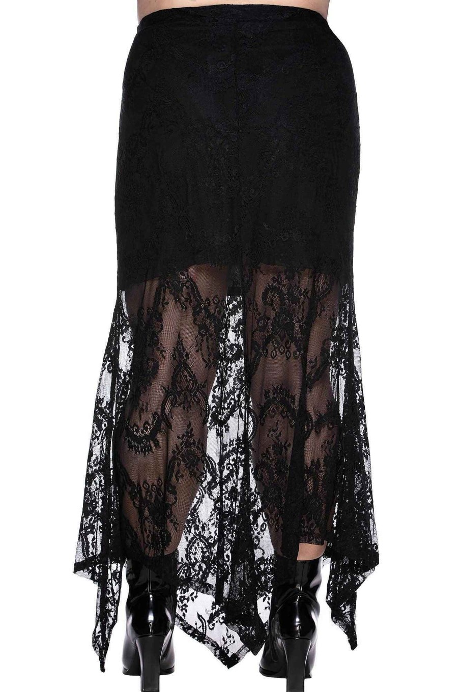 Plus KILLSTAR Bottoms | Rosa Lace Maxi Skirt [Plus] Black