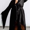 Plus KILLSTAR Loungewear | Deadly Daze Satin Robe [B] [Plus] Black