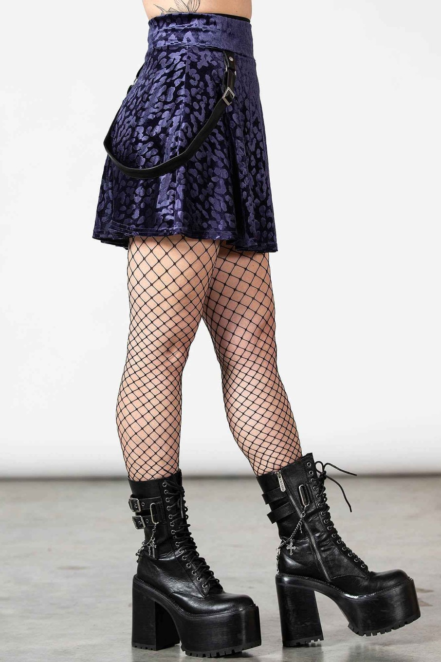 Women KILLSTAR Skirts | Kitty Pride Skater Skirt [Plum] Purple