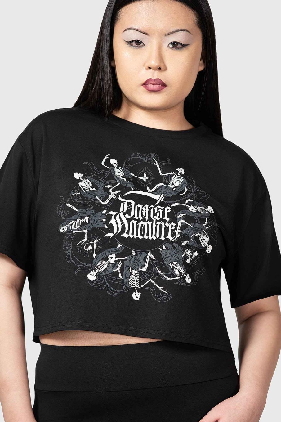 Women KILLSTAR Tops | Danse Macabre Crop Top Black