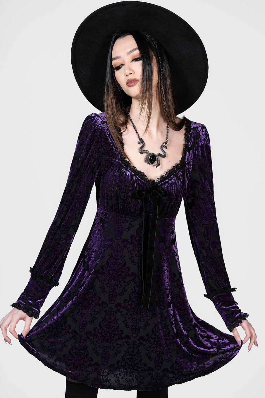 Women KILLSTAR Co-Ords | Sitri Long Sleeve Dress [ ] Purple