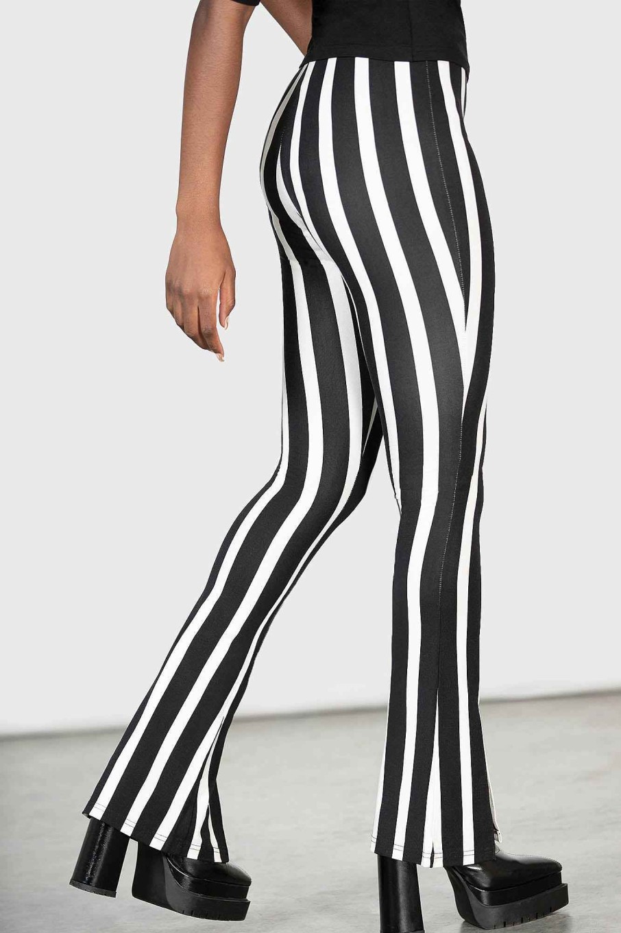 Women KILLSTAR Bottoms | Zorica Bootcut Trousers Black/White