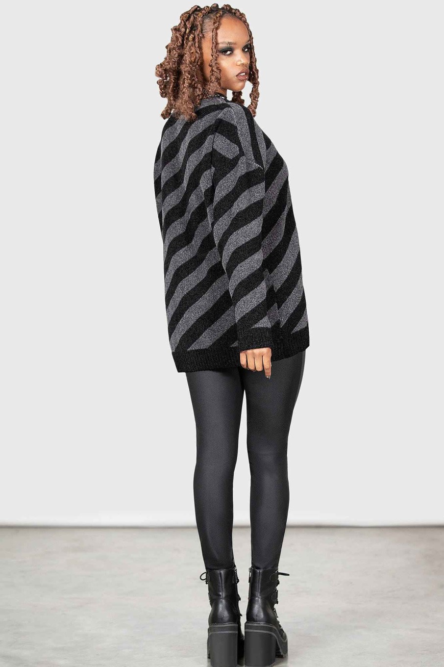 Women MGM WEDNESDAY Knitwear | Everyone'S Weird Oversized Cardigan Black