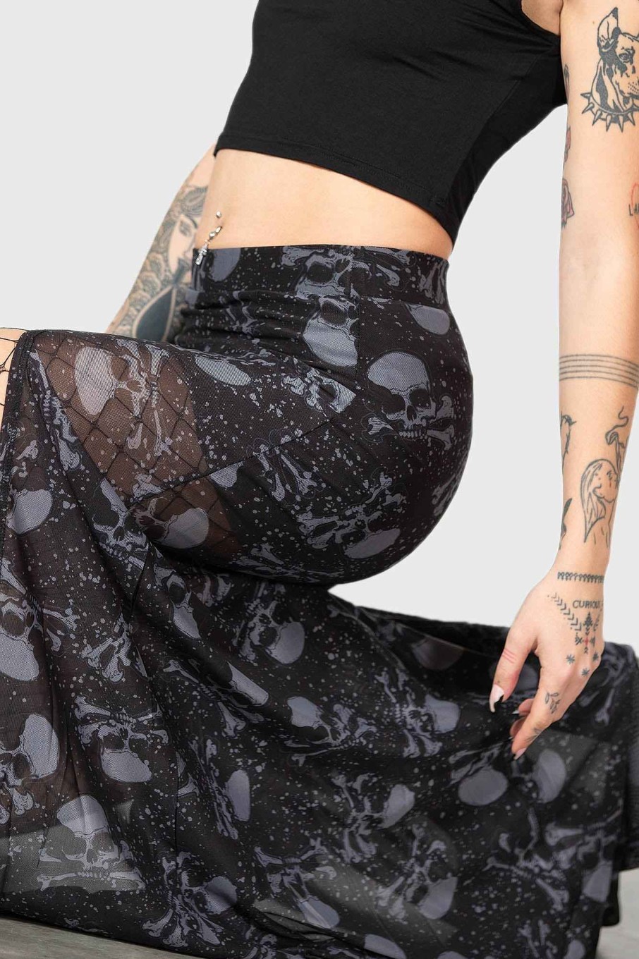 Women KILLSTAR Skirts | Waxwork Maxi Skirt Black