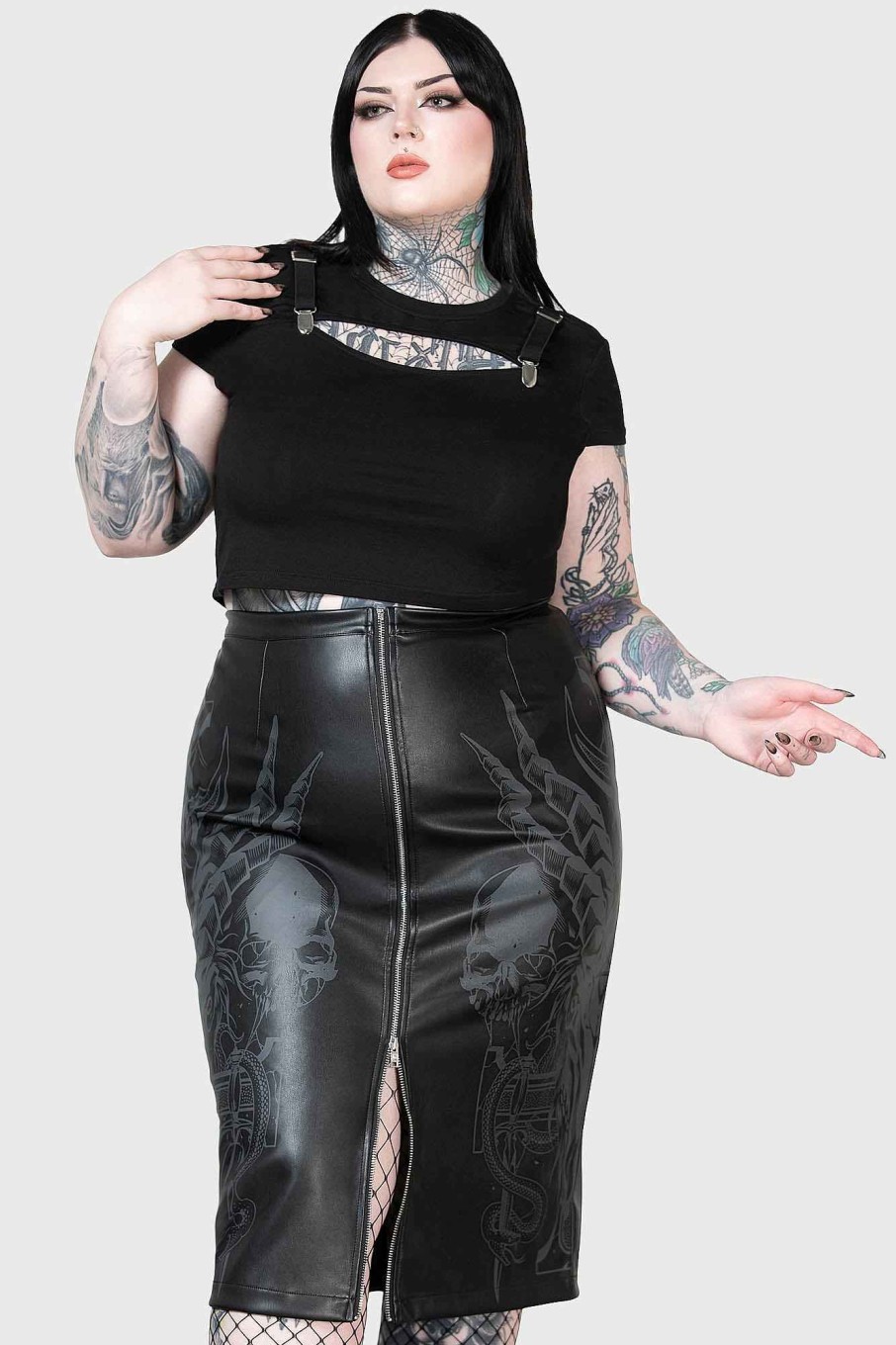 Plus KILLSTAR Skirts | Darkest Myth Pencil Skirt [Plus] Black