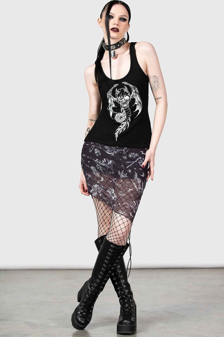 Women KILLSTAR Tops | Rayn In Hell Tank Black