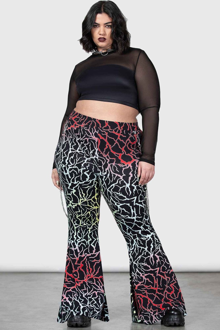 Plus KILLSTAR Bottoms | Glamour Perfection Flares [Plus] Black