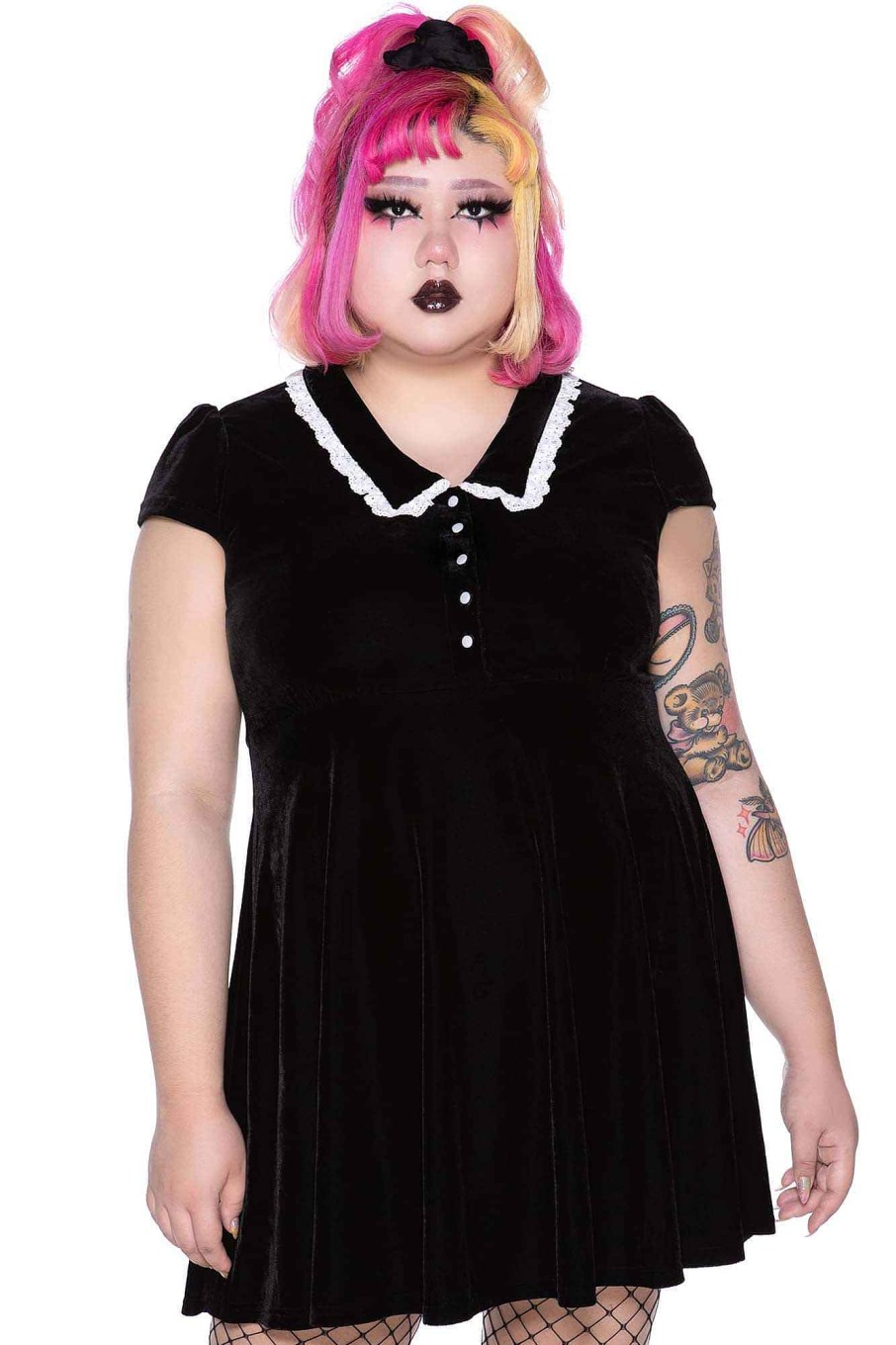 Plus KILLSTAR Dresses | Every Mourning Collar Dress [B] [Plus] Black