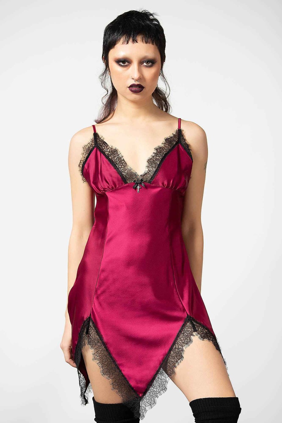 Women KILLSTAR Loungewear | Fatal Farewell Slip Dress [Blood] Red