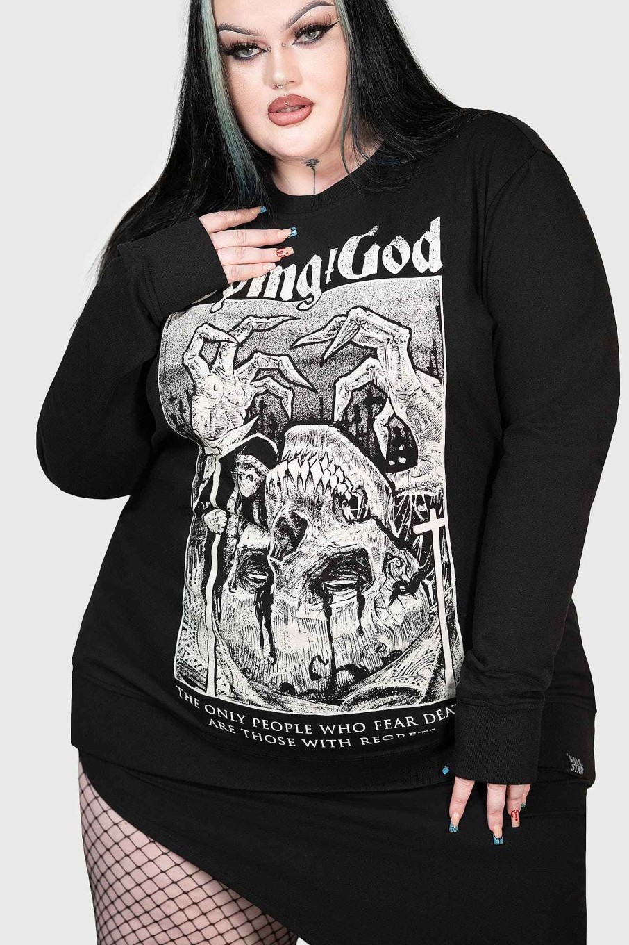 Plus KILLSTAR Knitwear | Beyond The Void Sweater [Plus] Black