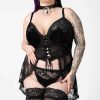 Plus KILLSTAR Intimates | Be Veiled Lace Basque [Plus] Black