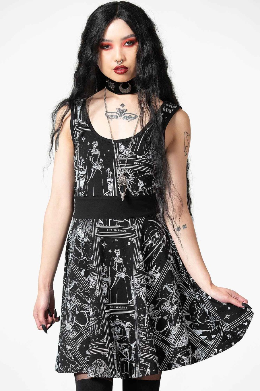 Women KILLSTAR Dresses | Spiritual Guide Skater Dress Black