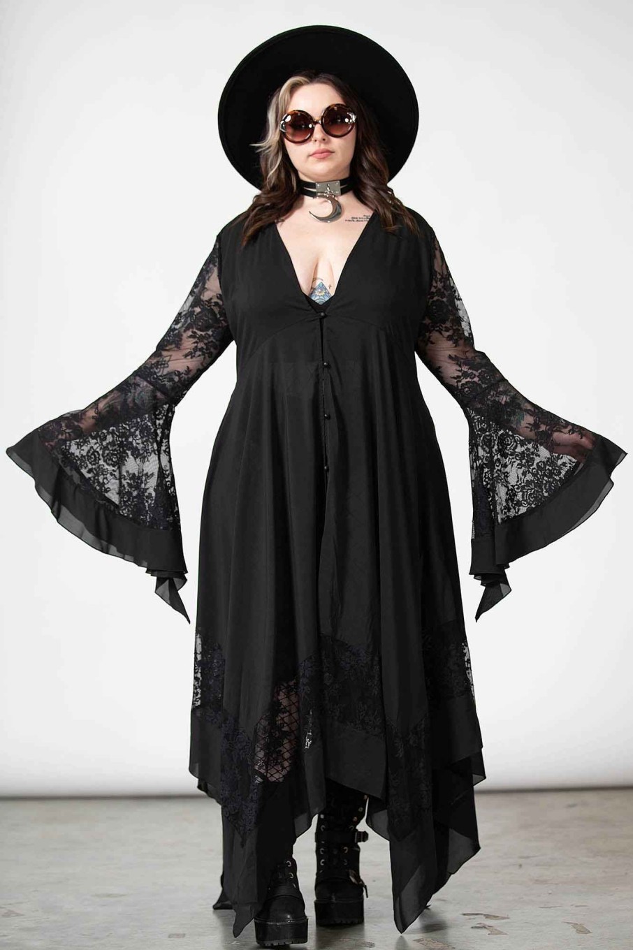 Plus KILLSTAR Dresses | Misty Night Maxi Dress [Plus] Black