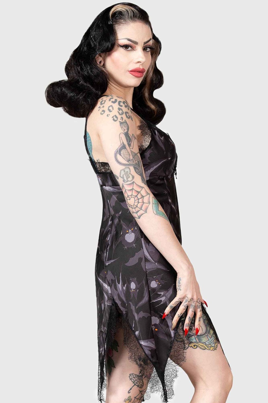 Women KILLSTAR Loungewear | Midnight Ire Lounge Dress Black