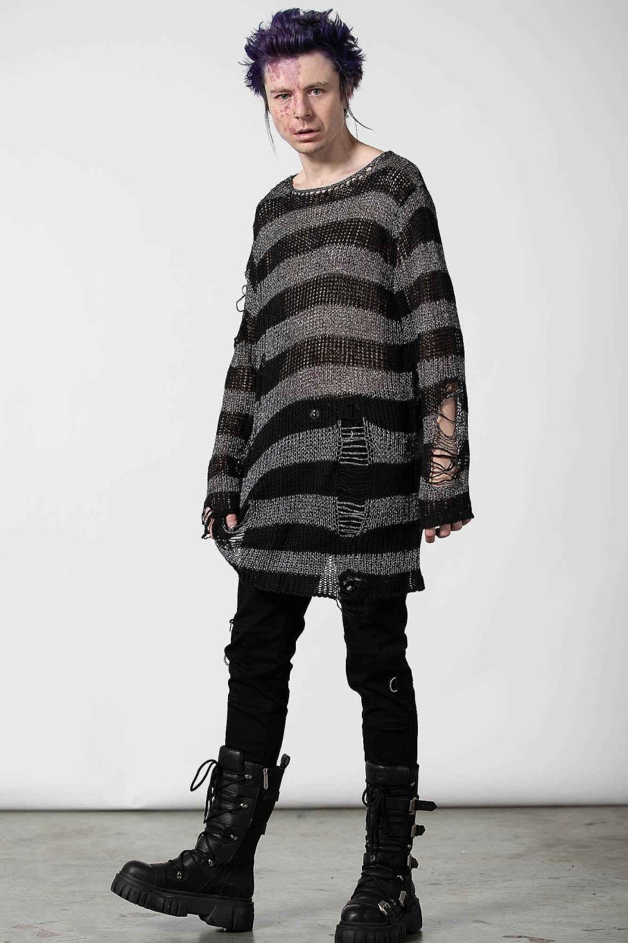 Men KILLSTAR Knitwear | Abyss Knit Sweater Grey