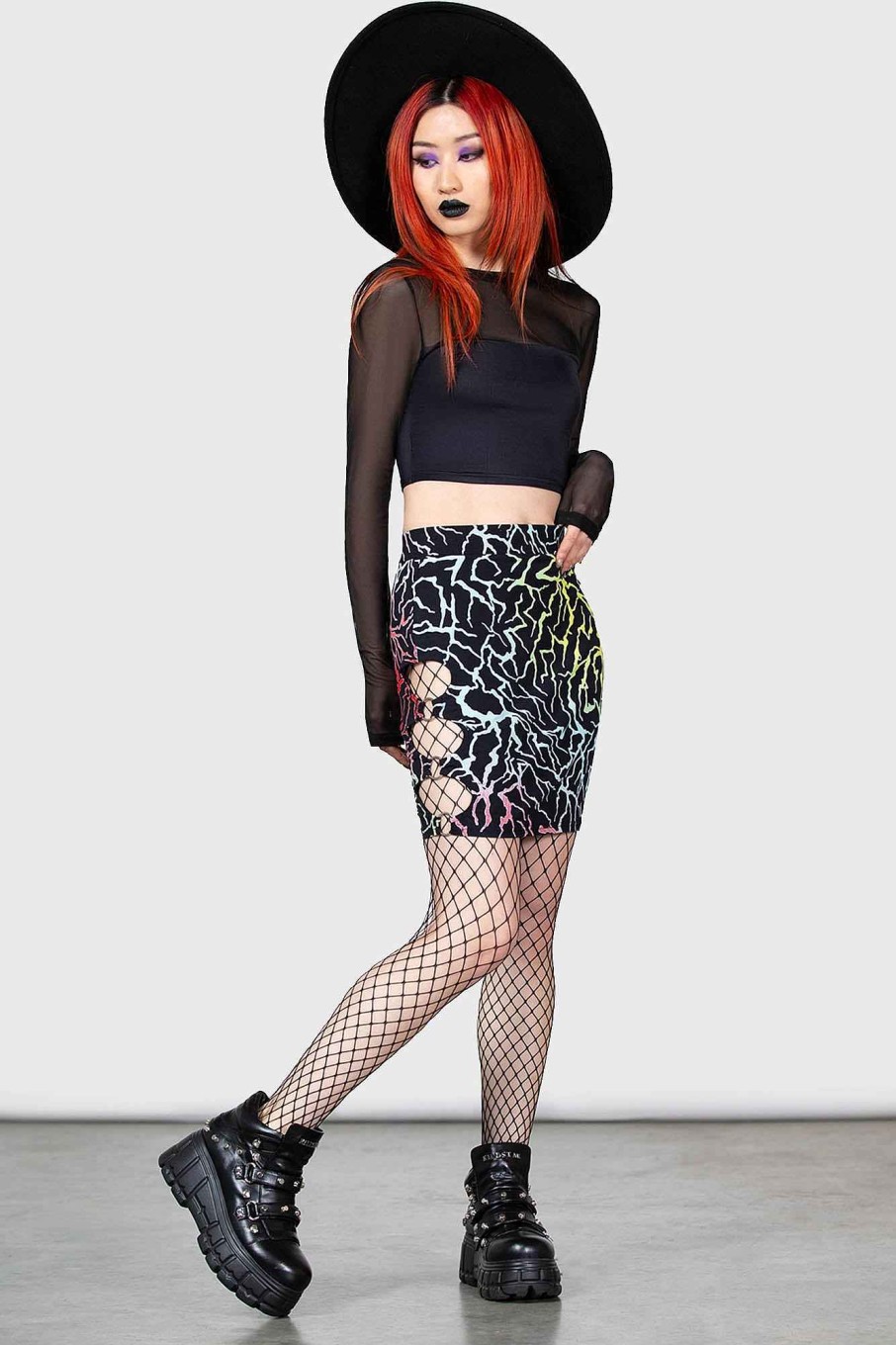 Women KILLSTAR Skirts | Connexion Cut-Out Skirt Black