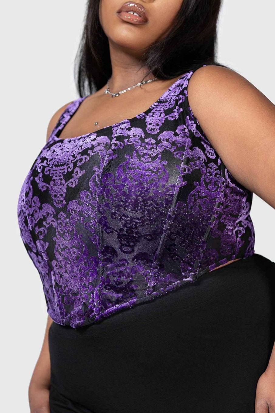 Plus KILLSTAR Co-Ords | Snarl Corset Top [ ] [Plus] Purple