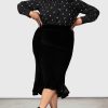 Plus MGM WEDNESDAY Skirts | Little Storm Cloud Midi Skirt [Plus] Black