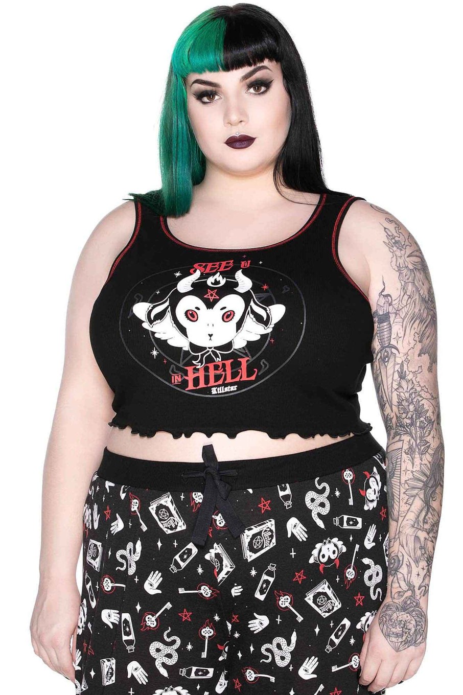 Plus KILLSTAR Loungewear | See U In Hell Lounge Vest [Plus] Black