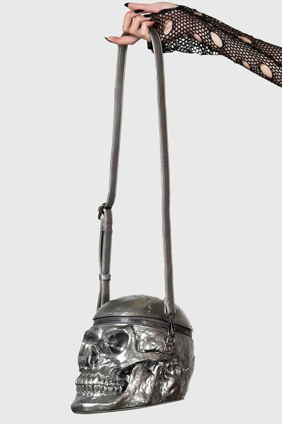 Accessories KILLSTAR Handbags | Grave Digger Skull Handbag [Gunmetal] Grey