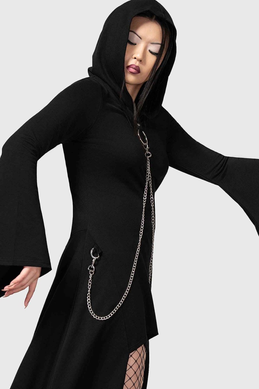 Women KILLSTAR Outerwear | Malice In Chains Cloak Black