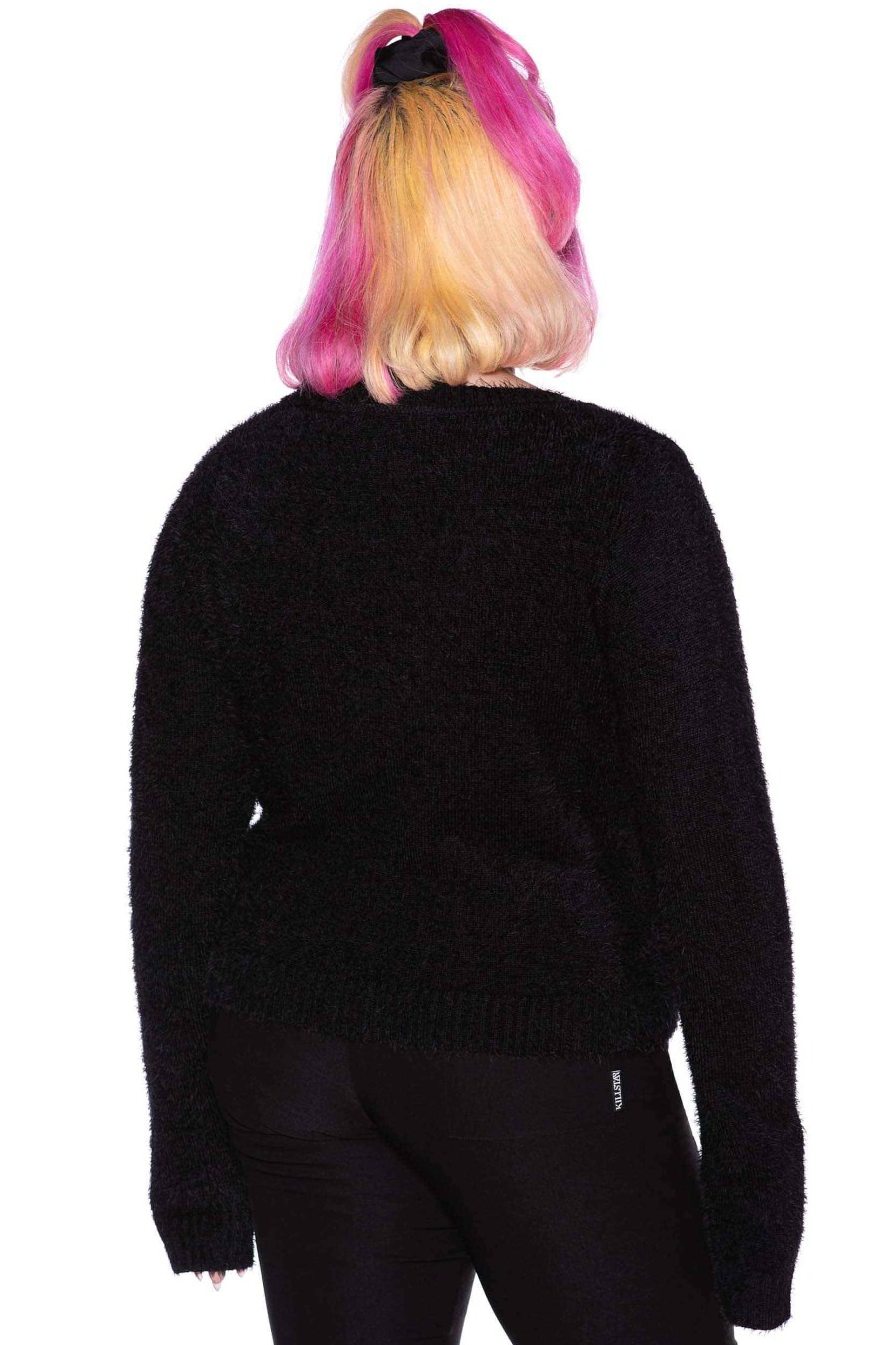 Plus KILLSTAR Knitwear | Crescent Knit Cardigan [Plus] Black