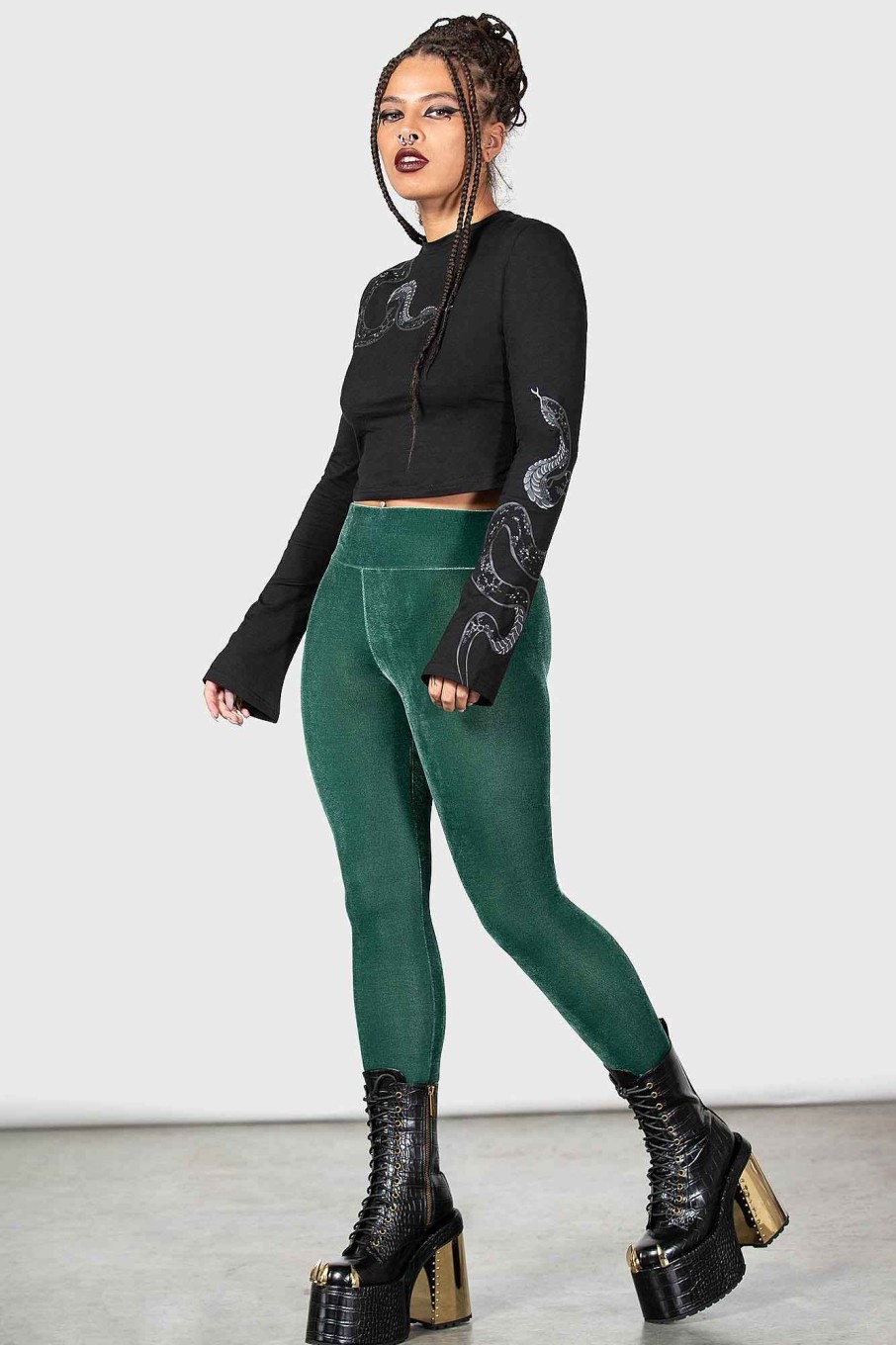 Women KILLSTAR Bottoms | Hematite Leggings [ ] Green