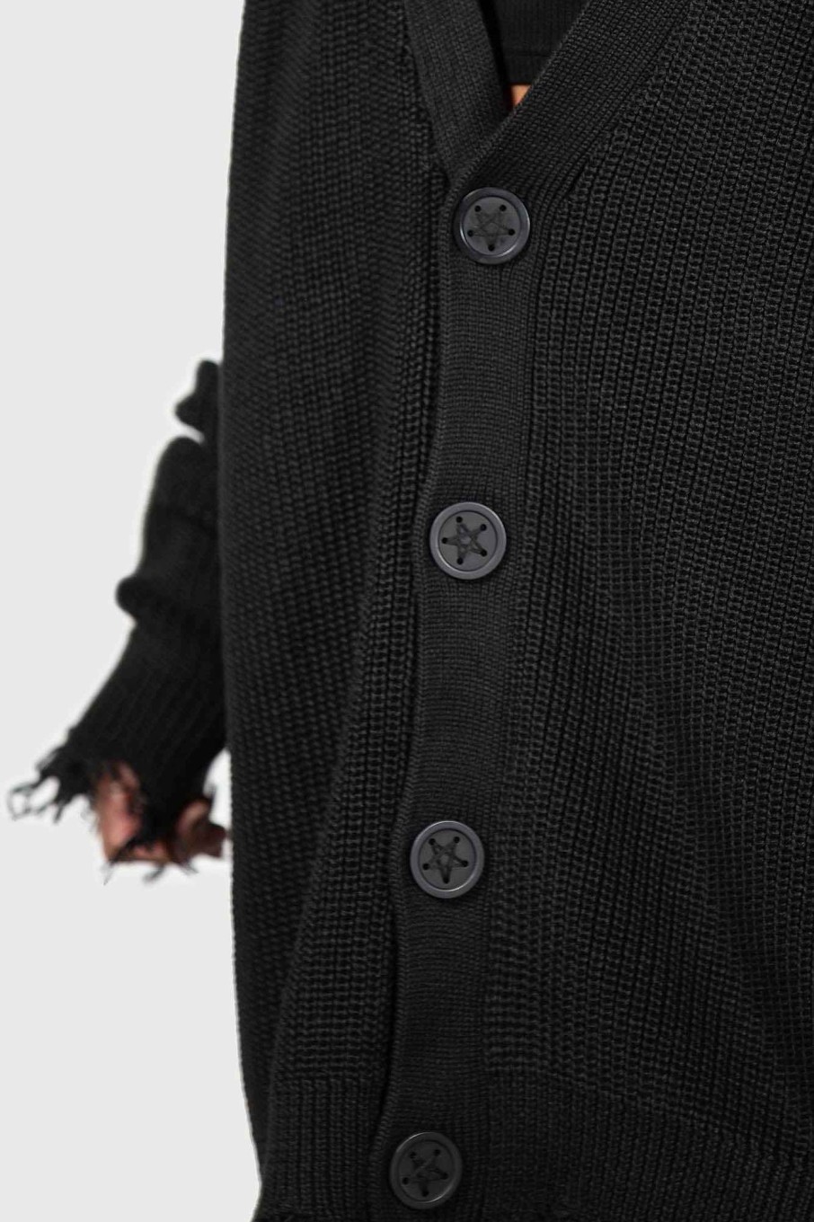 Men Killstar Knitwear | The Antisocials Cardigan Black