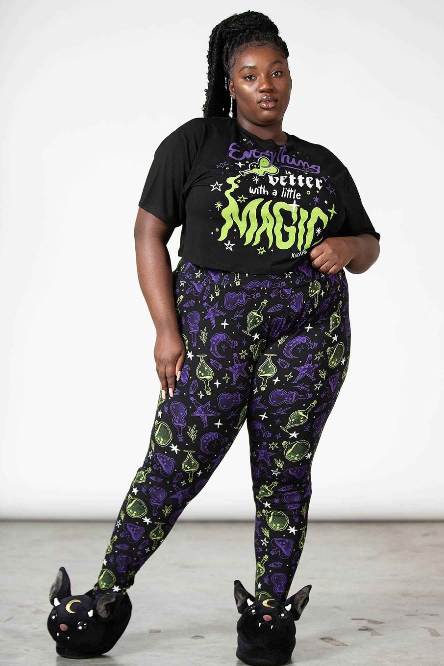 Plus KILLSTAR Loungewear | Magic Vision Leggings [Plus] Black