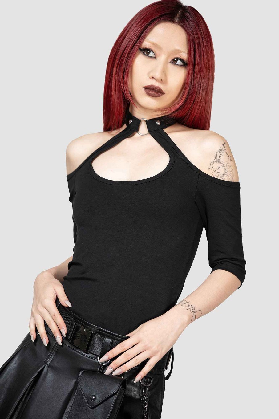 Women KILLSTAR Tops | Seraphina Choker Top [B] Black