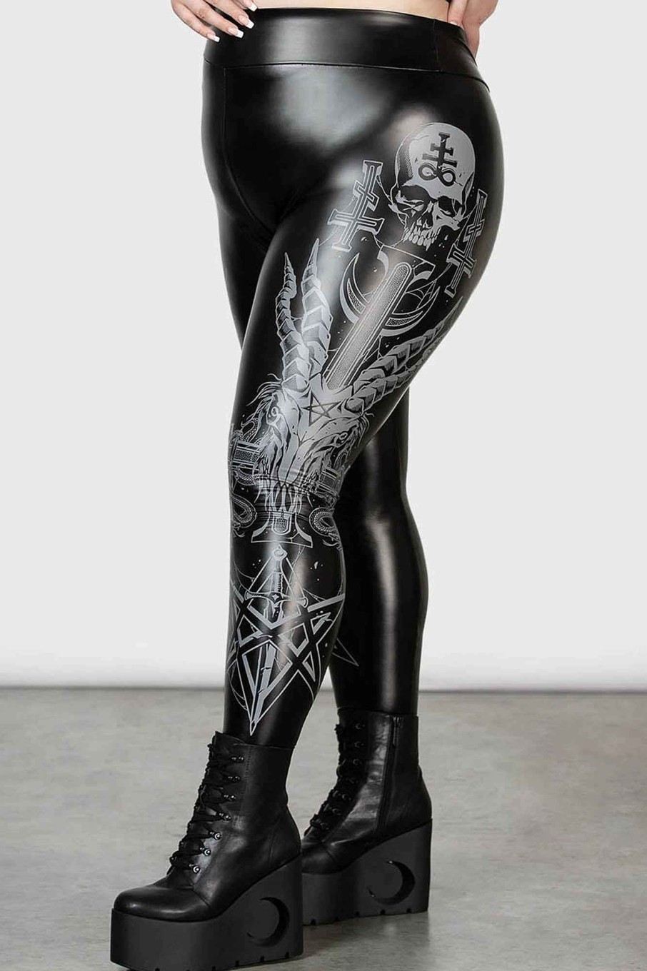 Plus KILLSTAR Bottoms | Screech Owl Leggings [Plus] Black