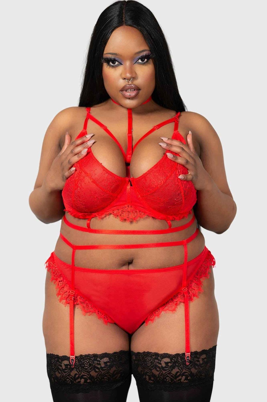 Plus KILLSTAR Intimates | Harlow'S Seduction Bra [Plus] Red