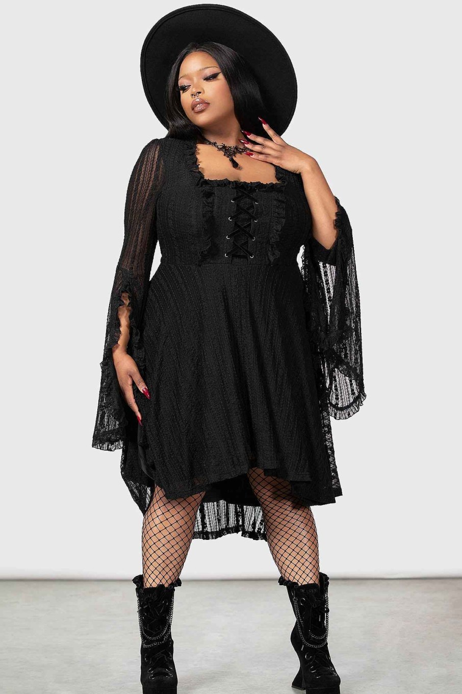 Plus KILLSTAR Dresses | Gabriela Maiden Dress [Plus] Black