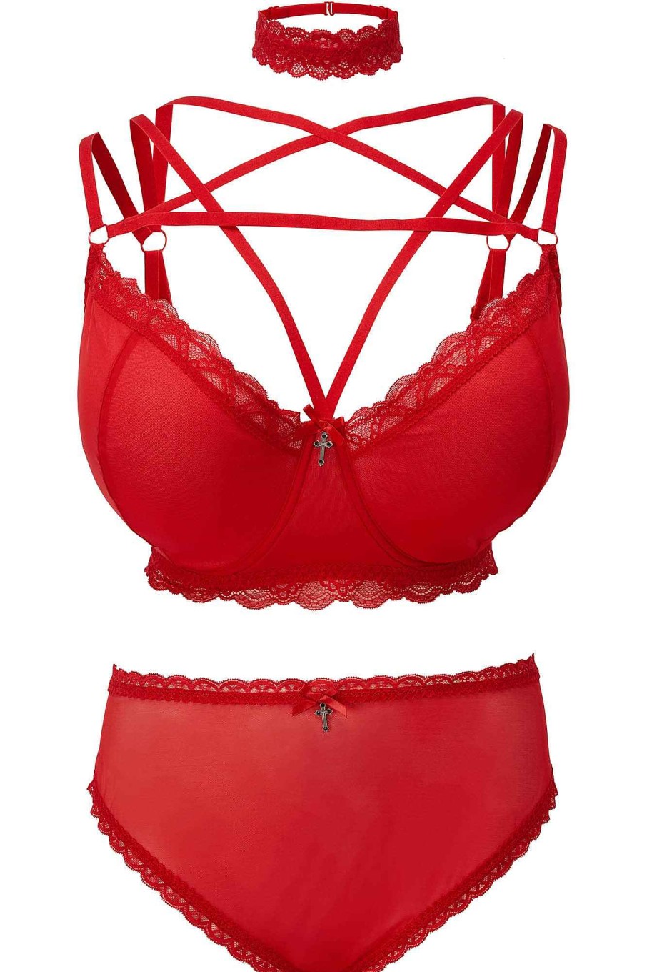 Plus KILLSTAR Intimates | She Bites Lace Bra [Scarlet] [Plus] Red