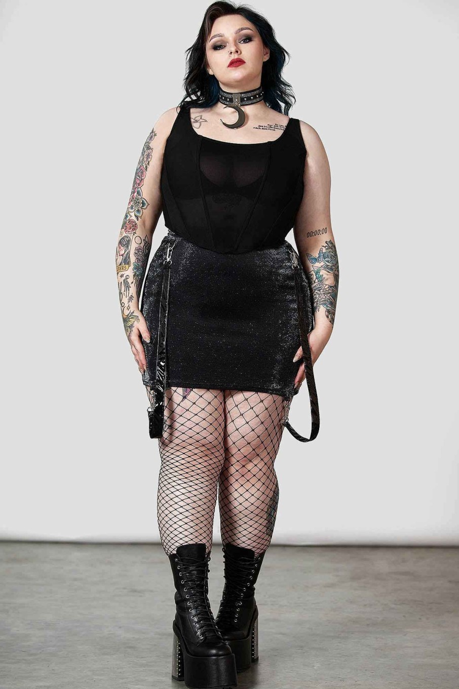 Plus KILLSTAR Co-Ords | Carmilla Mini Skirt [Plus] Black