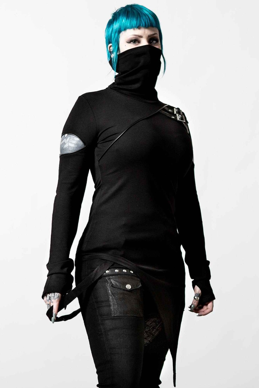 Women KILLSTAR Tops | Arch Angelz Masked Top Black