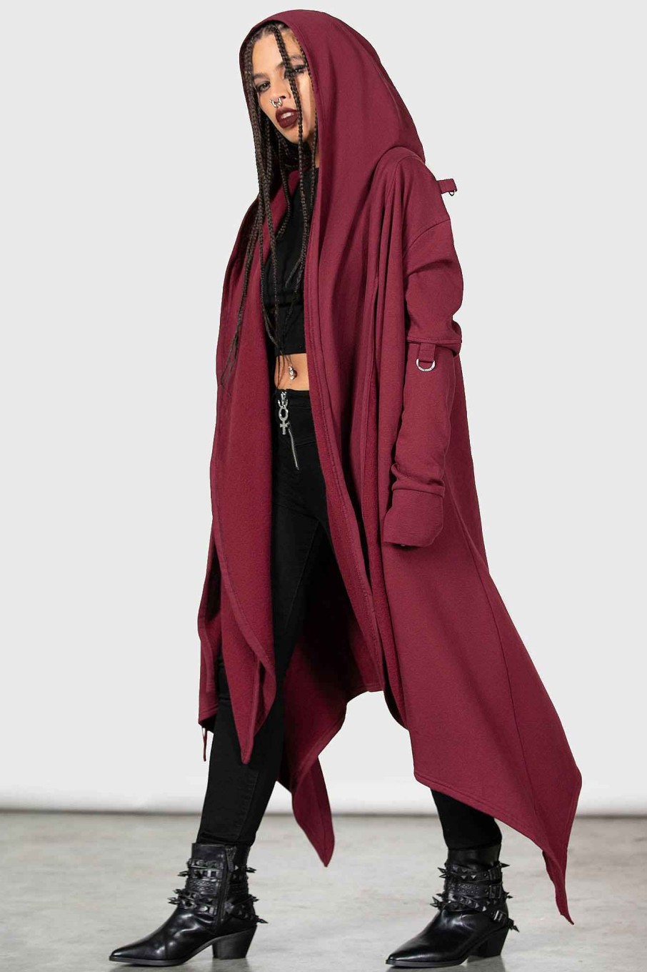 Women KILLSTAR Knitwear | Assassins Hooded Cardigan [ ] Red