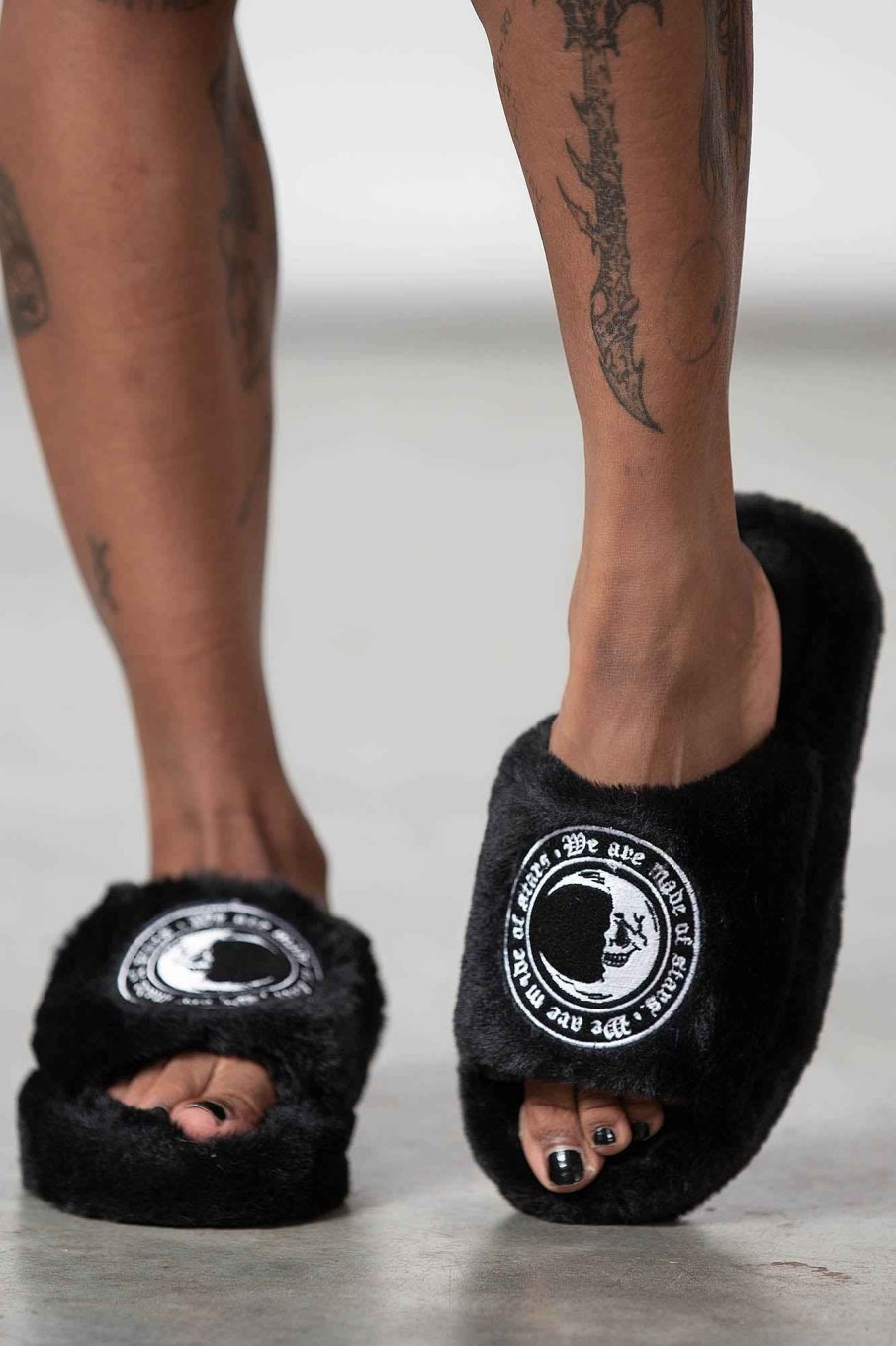 Shoes KILLSTAR Loungewear | Starchild Fur Slippers Black