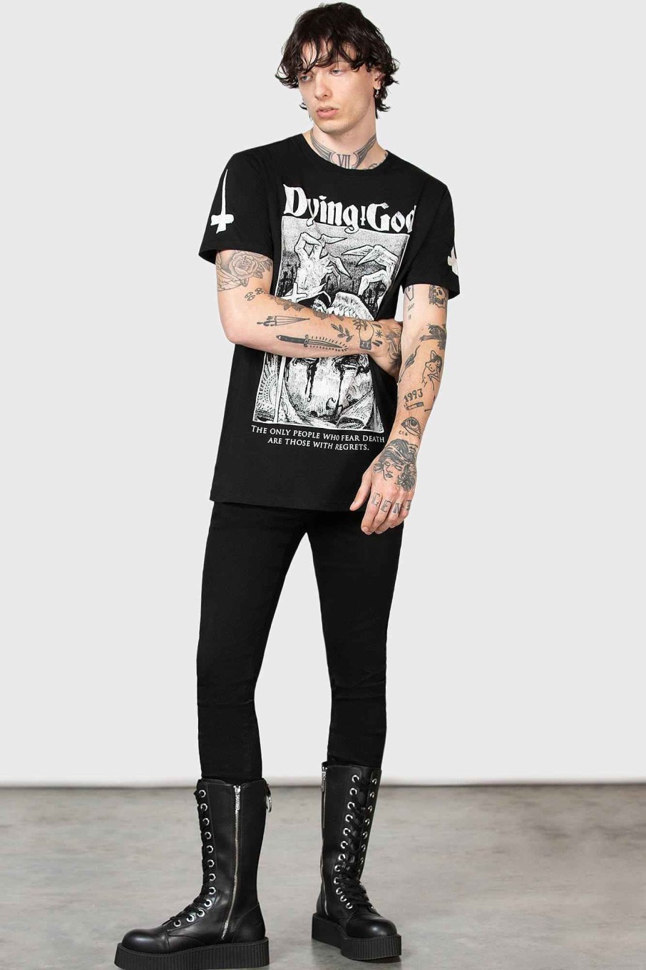 Women KILLSTAR Tops | Dying God T-Shirt Black