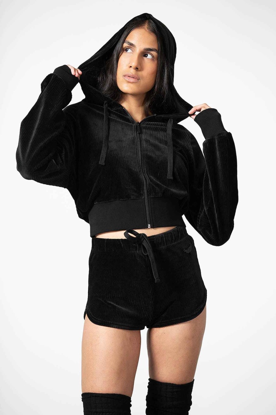 Women KILLSTAR Outerwear | Eternal Rest Zip Hoodie Black