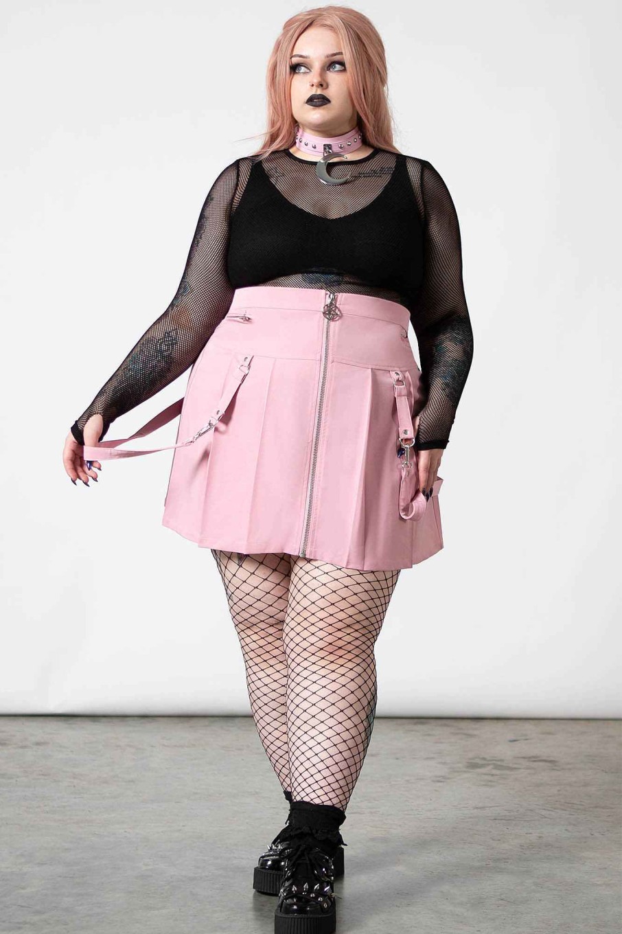 Plus KILLSTAR Bottoms | Blaire B*Tch Mini Skirt [Pastel ] [Plus] Pink