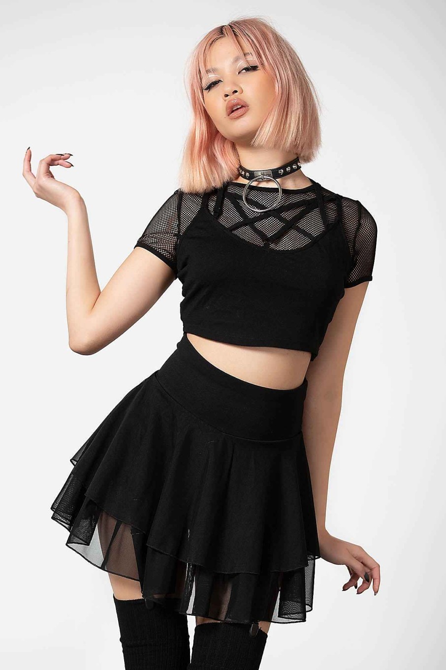 Women KILLSTAR Skirts | Yasumi Mesh Skirt Black