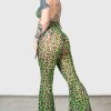 Women KILLSTAR Swimwear | Emerald Sugar Mesh Flare Trousers Black