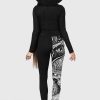 Women KILLSTAR Bottoms | Horned God Leggings Black/White